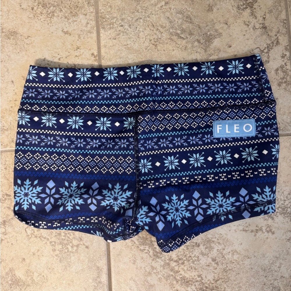 Fleo Navy and Light Blue Snowflake Shorts - “Snow Angel”